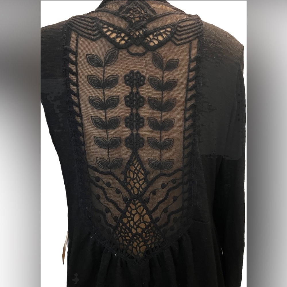 NWT Maurice’s Black Lace Over Shirt 3/4 Sleeve S - Picture 3 of 8